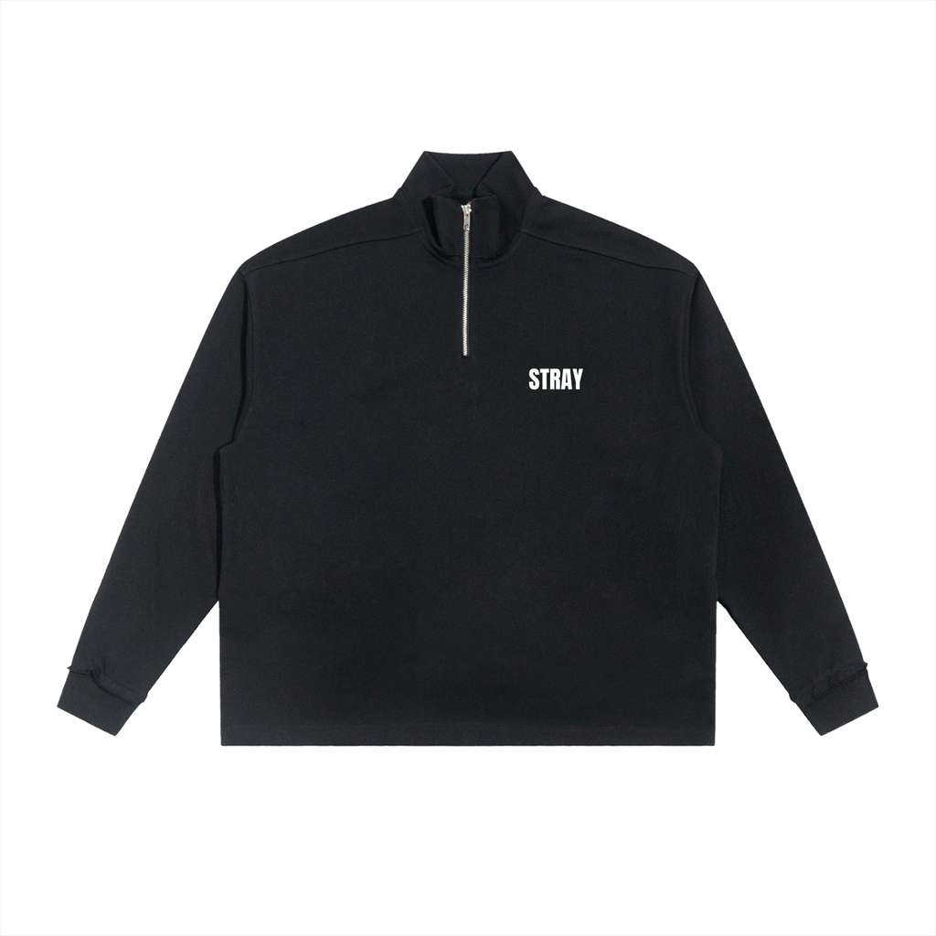 Quarter-Zip Rolled Edge Fleece Sweatshirt