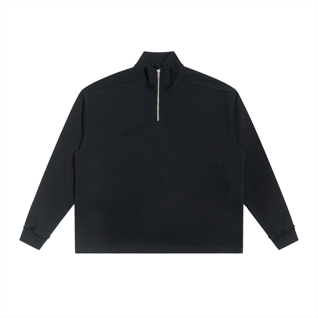 Quarter -Zip Rolled Edge Fleece Sweatshirt