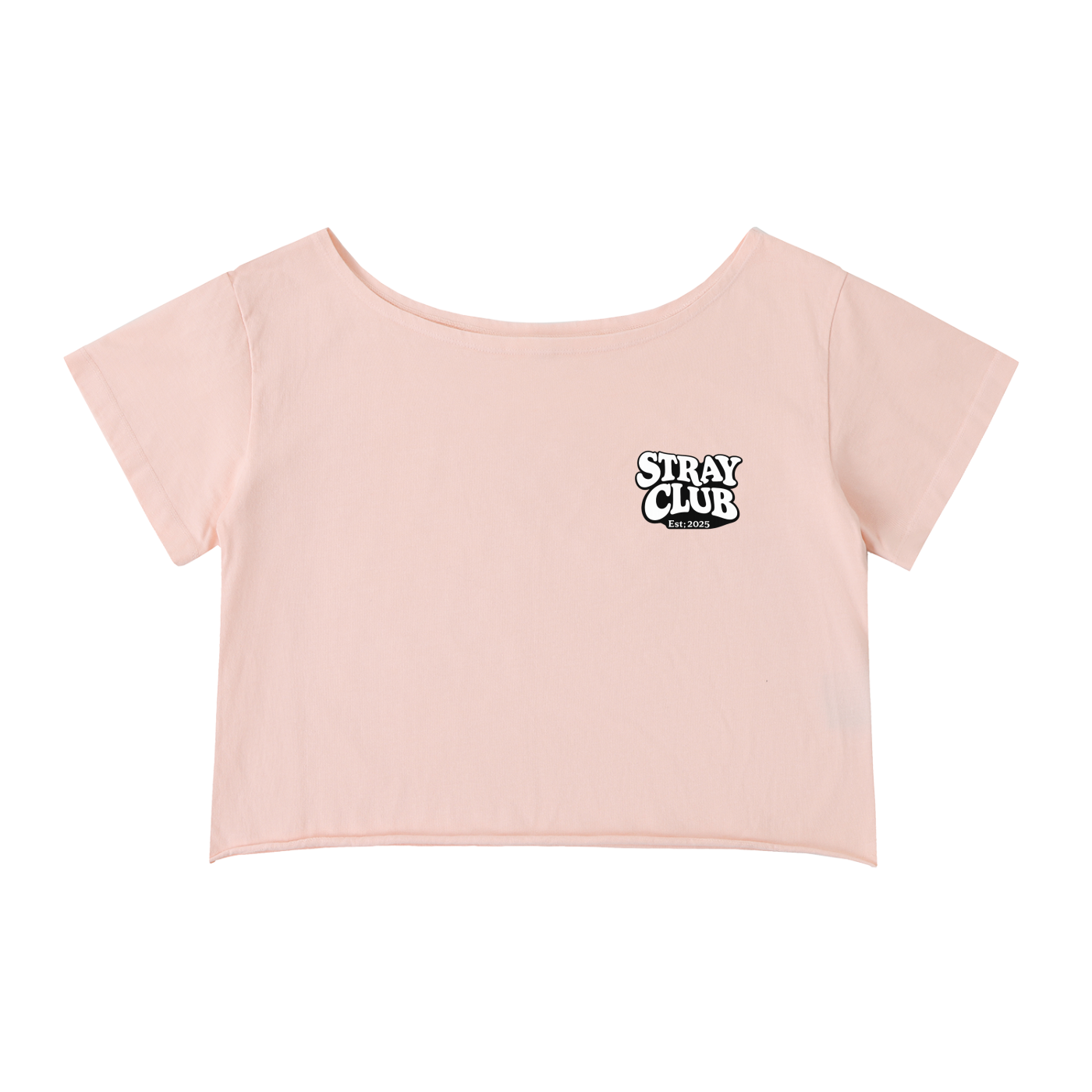 Off-Shoulder Rolled Hem Street T-Shirt