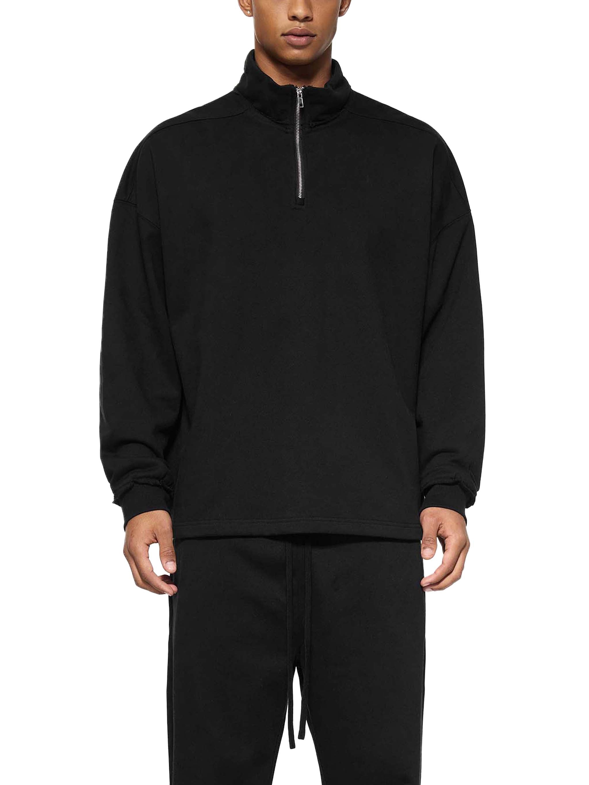 Quarter -Zip Rolled Edge Fleece Sweatshirt