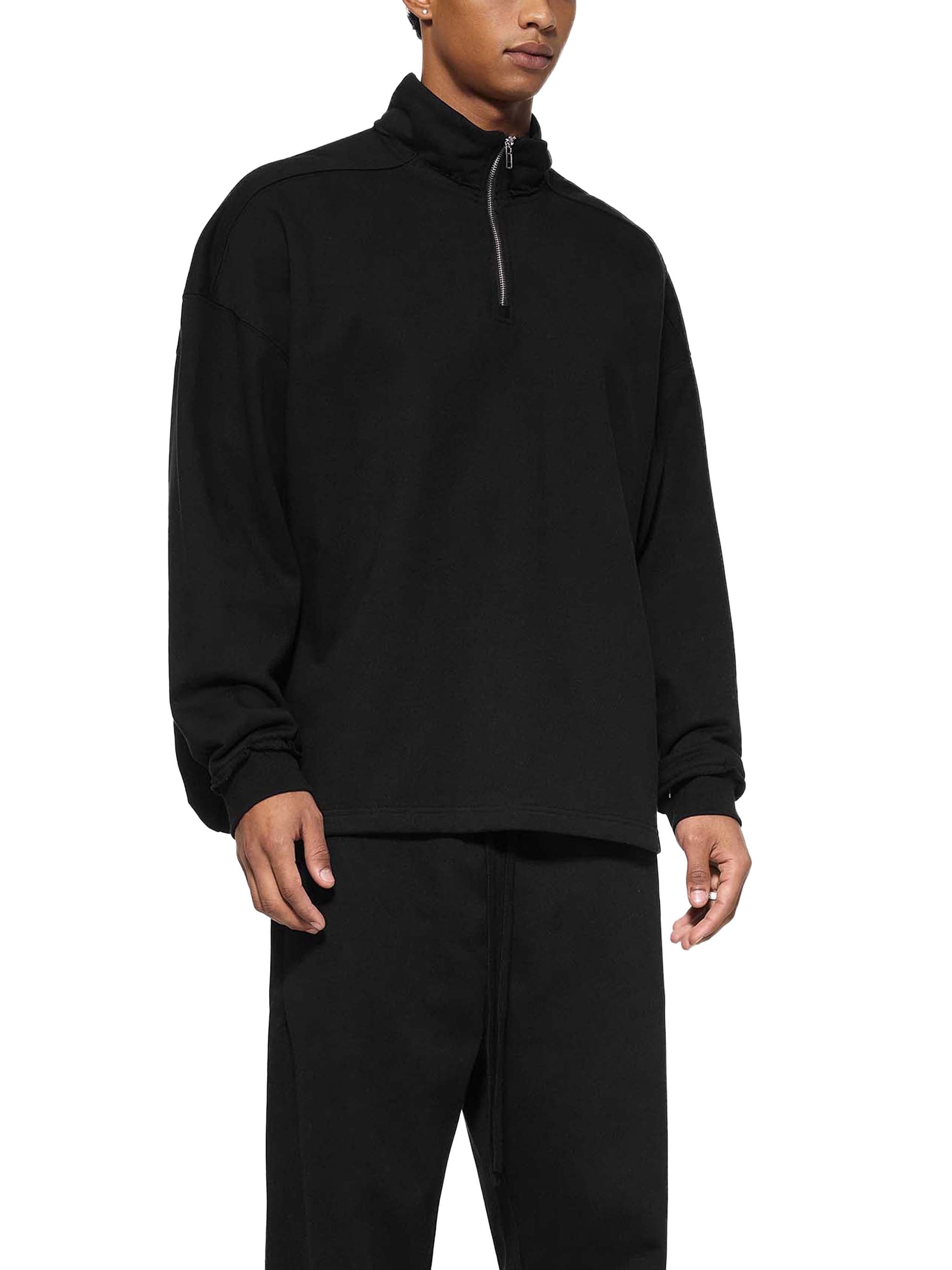 Quarter -Zip Rolled Edge Fleece Sweatshirt