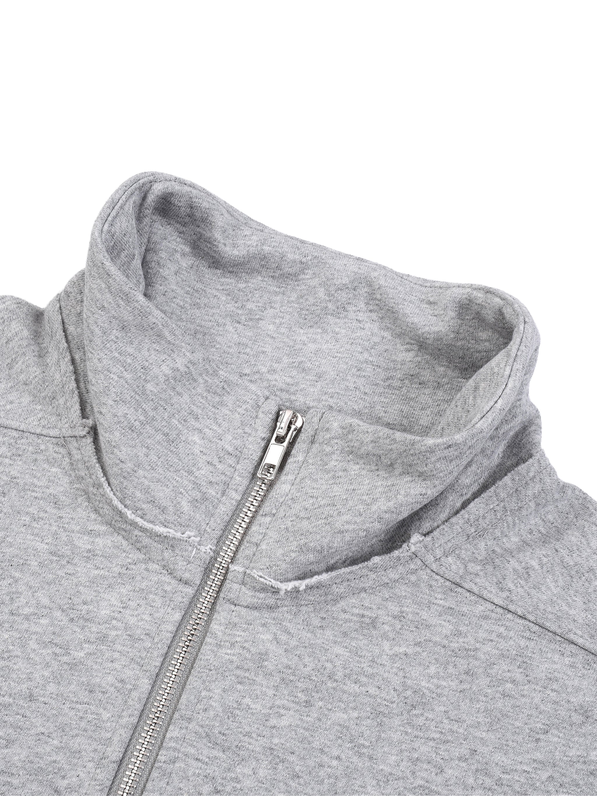 Quarter-Zip Rolled Edge Fleece Sweatshirt