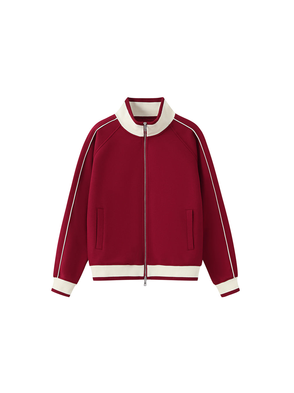 Color Block Raglan Sleeve Zip Track Jacket